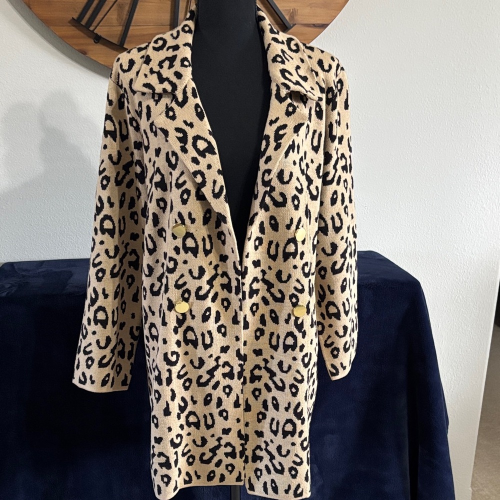 Kasper Leopard Print Women's Coat